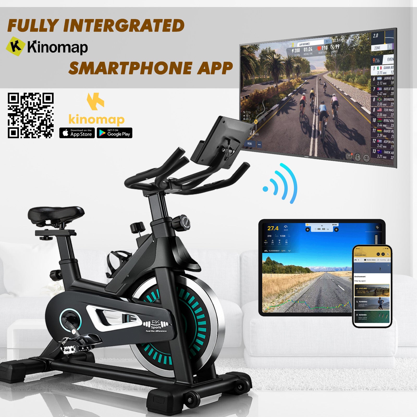 Exercise Bike Cardio Cycle Indoor Training Flywheel 10KG Fitness Spinning Bike