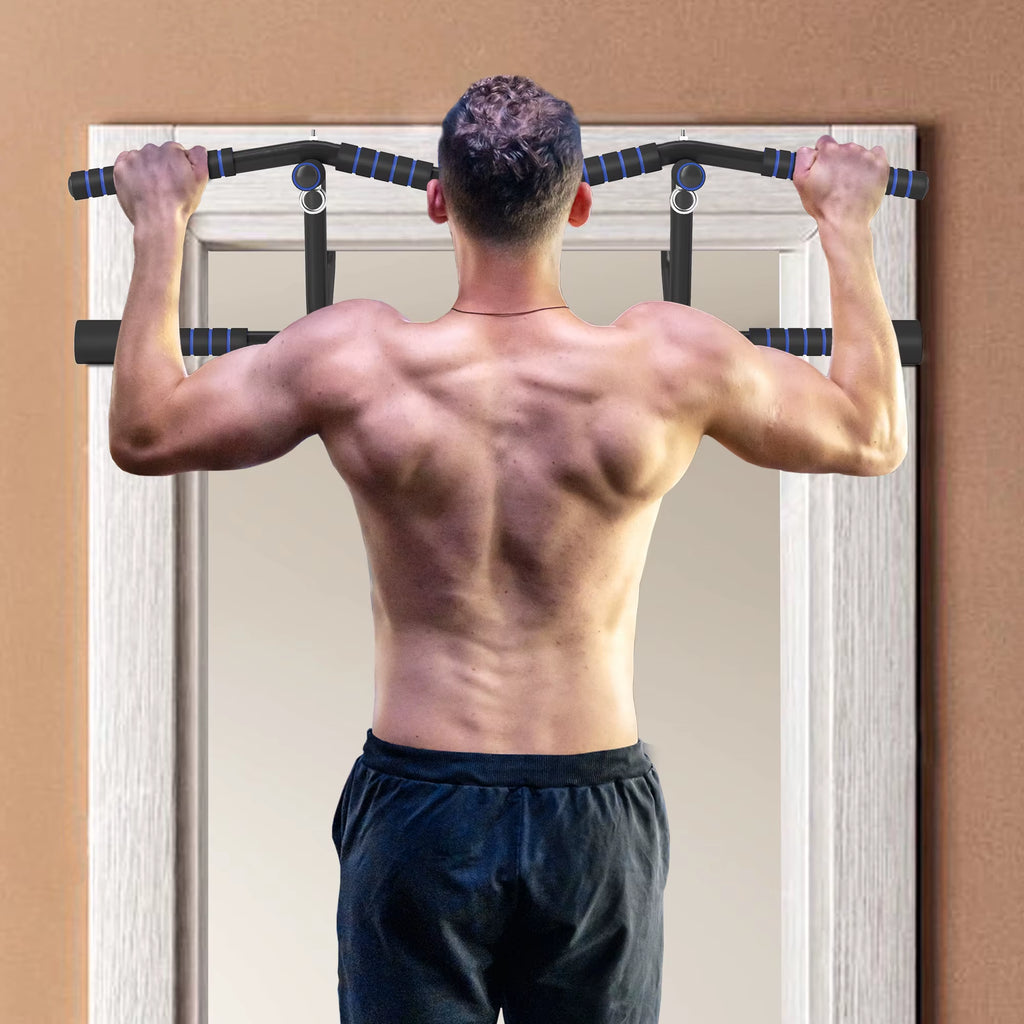 Pull up Bar Doorway with Non-Slip Multi Grips, Door Frame Chin up Bar, Push up Stand with Anti-Fall Slot