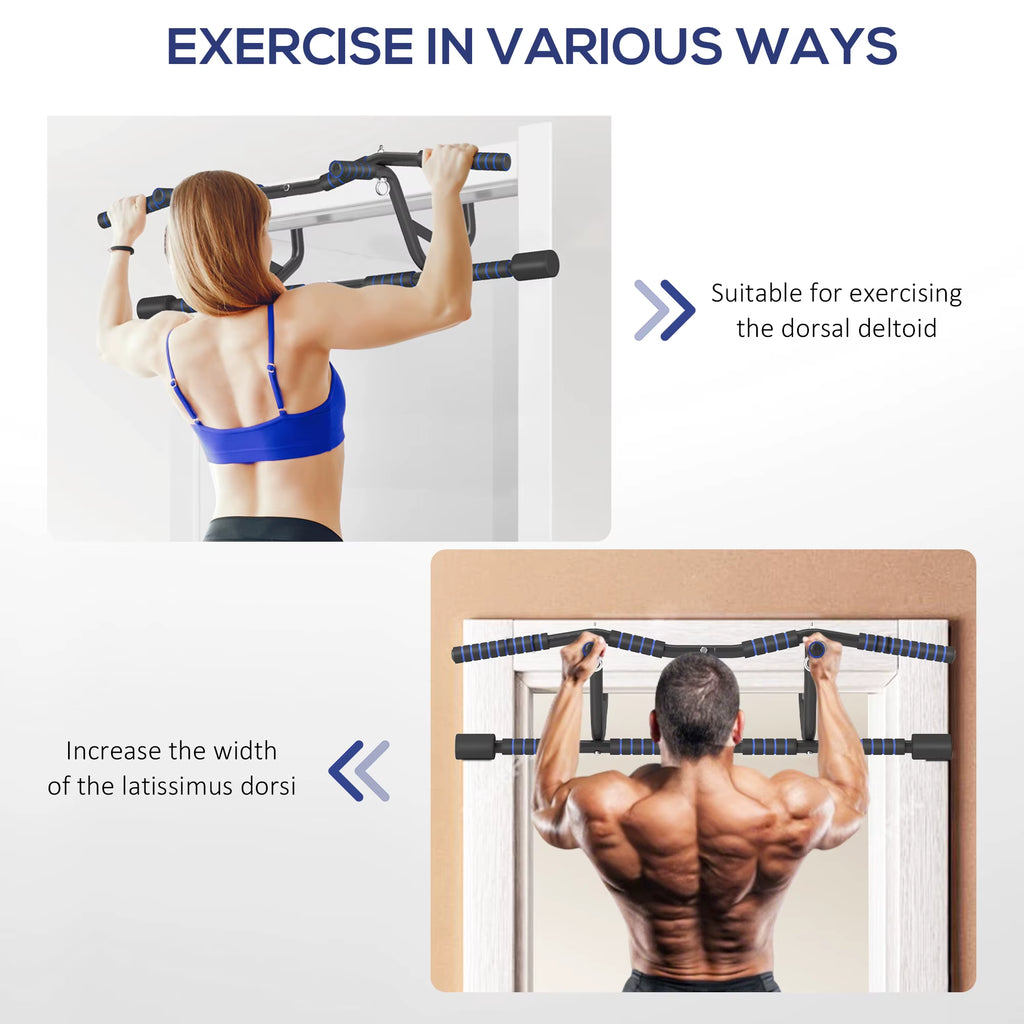 Pull up Bar Doorway with Non-Slip Multi Grips, Door Frame Chin up Bar, Push up Stand with Anti-Fall Slot