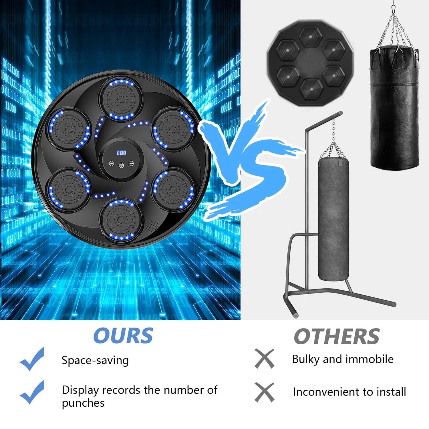 Music Boxing Machine Smart Music Boxing Machine Musical Boxing Machine Wall Mounted 9 Mode/Speed Adjustment Bluetooth Connection