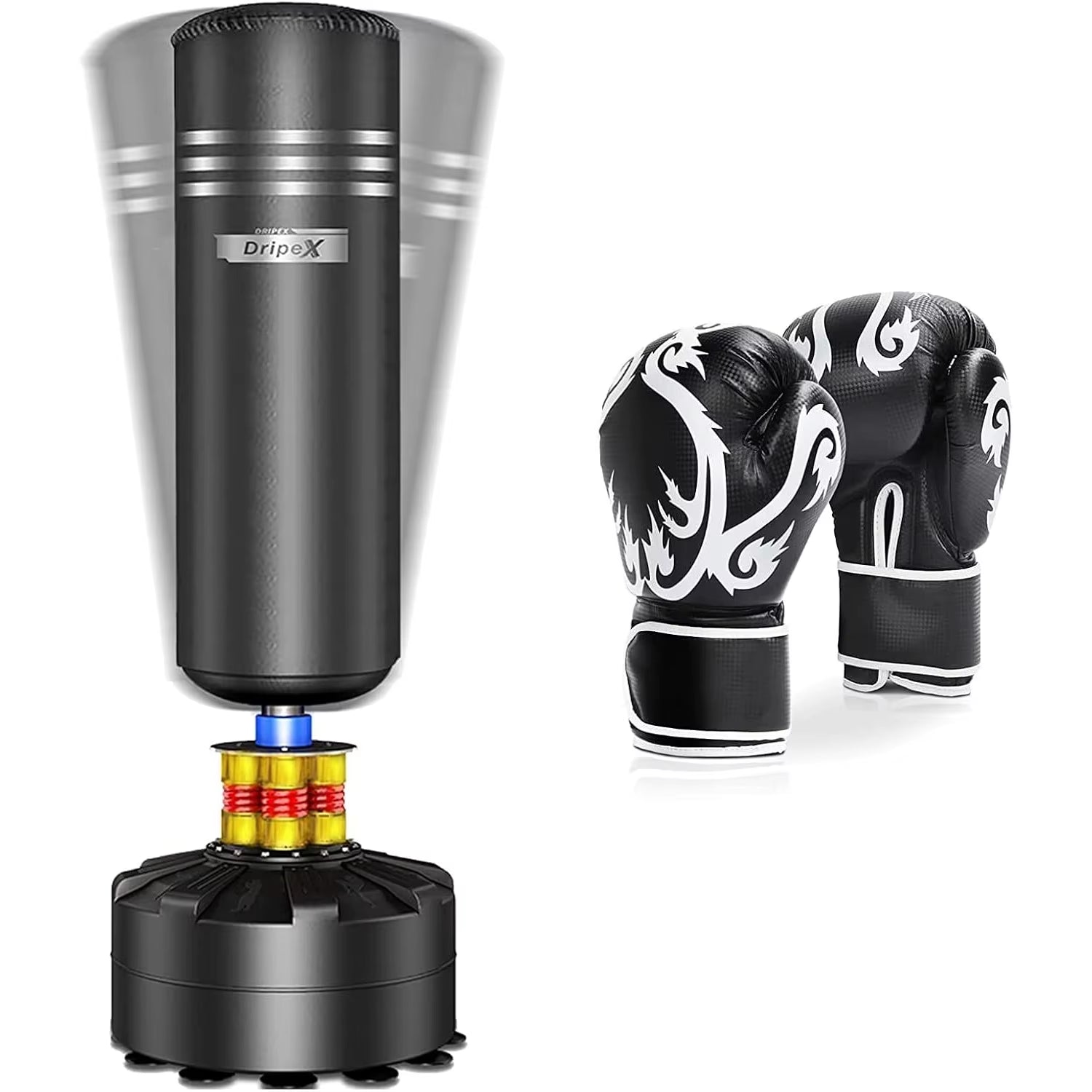 Adult Free Standing Boxing Punch Bag, Heavy Duty Punching Bag Stand with Suction Cup Base - 69''