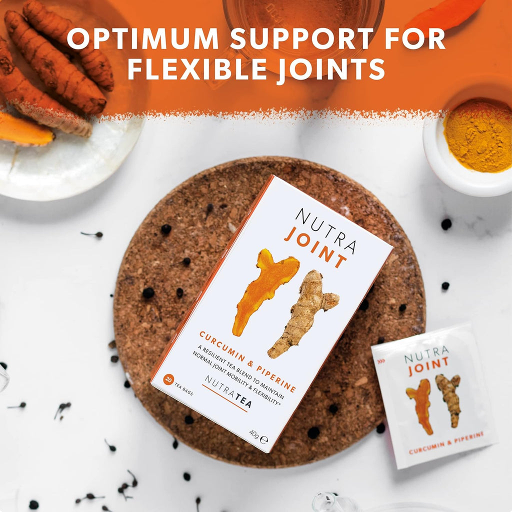 NUTRAJOINT - Joint Care Tea | Helps Improve Mobility & Flexibility - with Turmeric, Green Tea & Black Pepper - 20 Enveloped Tea Bags - by