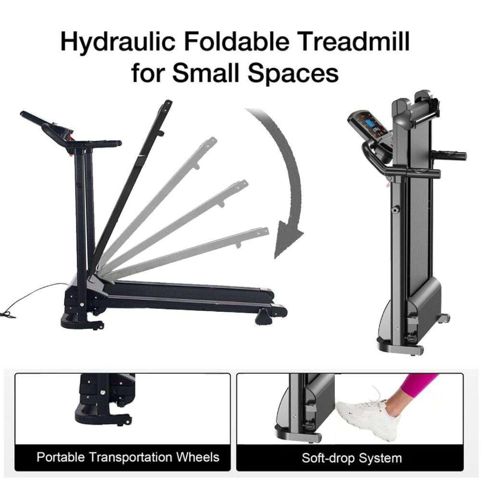 Electric Motorised Treadmill Folding Running Walking Machine Home Gym Workout