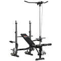 Adjustable Weight Bench with Pulley System, Incline Bench Press Set with Squat Rack, Leg Developer
