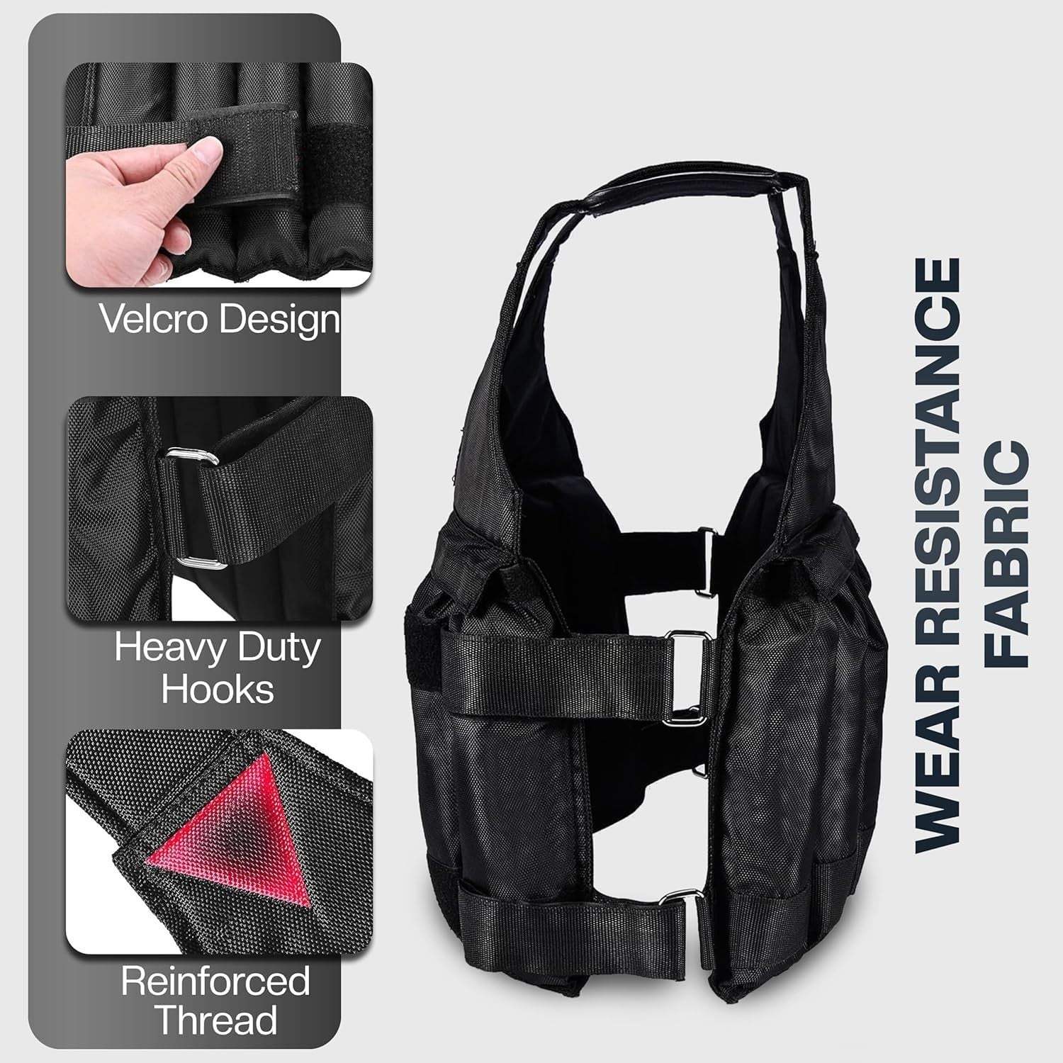 5-20 Kg Weighted Vest Gym Running Fitness Sports Training Weight Loss Jacket UK