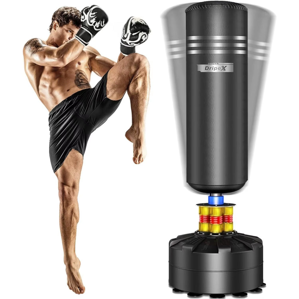 Adult Free Standing Boxing Punch Bag, Heavy Duty Punching Bag Stand with Suction Cup Base - 69''