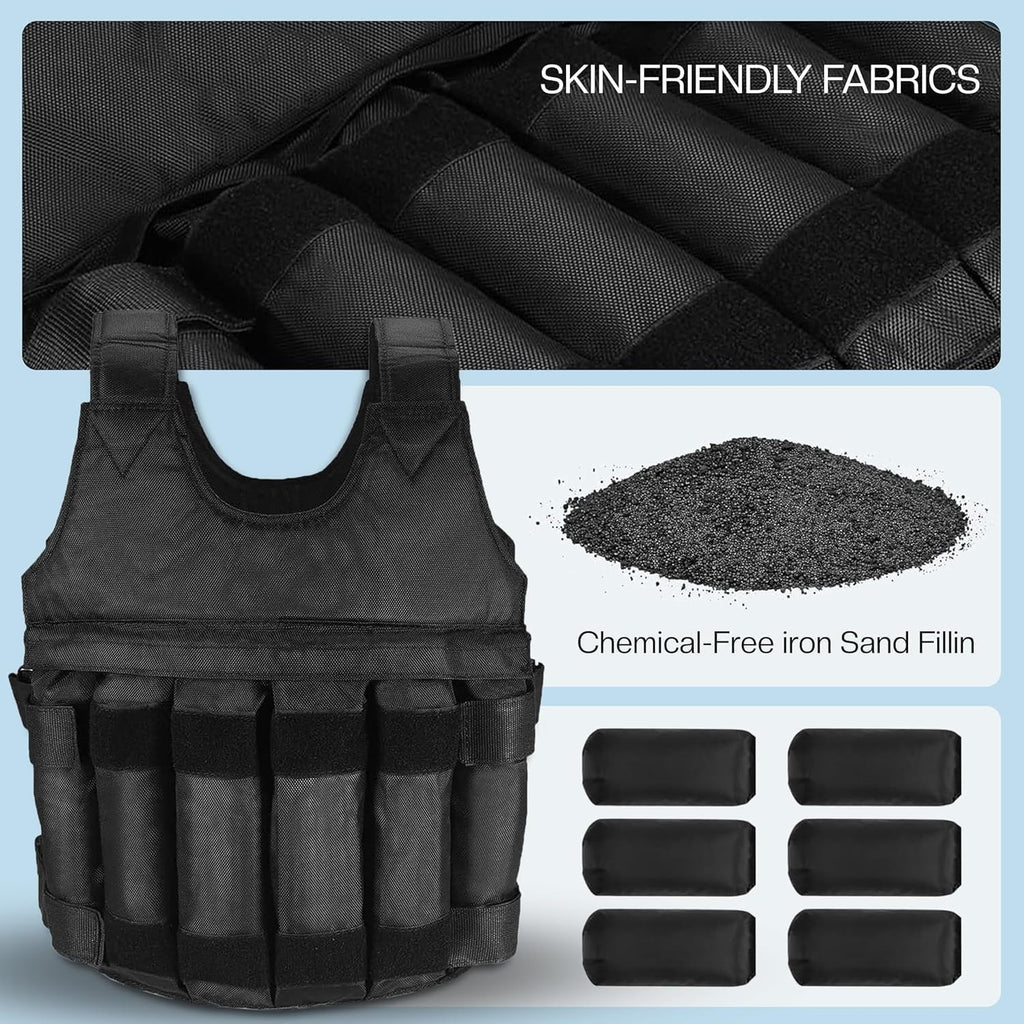 5-20 Kg Weighted Vest Gym Running Fitness Sports Training Weight Loss Jacket UK