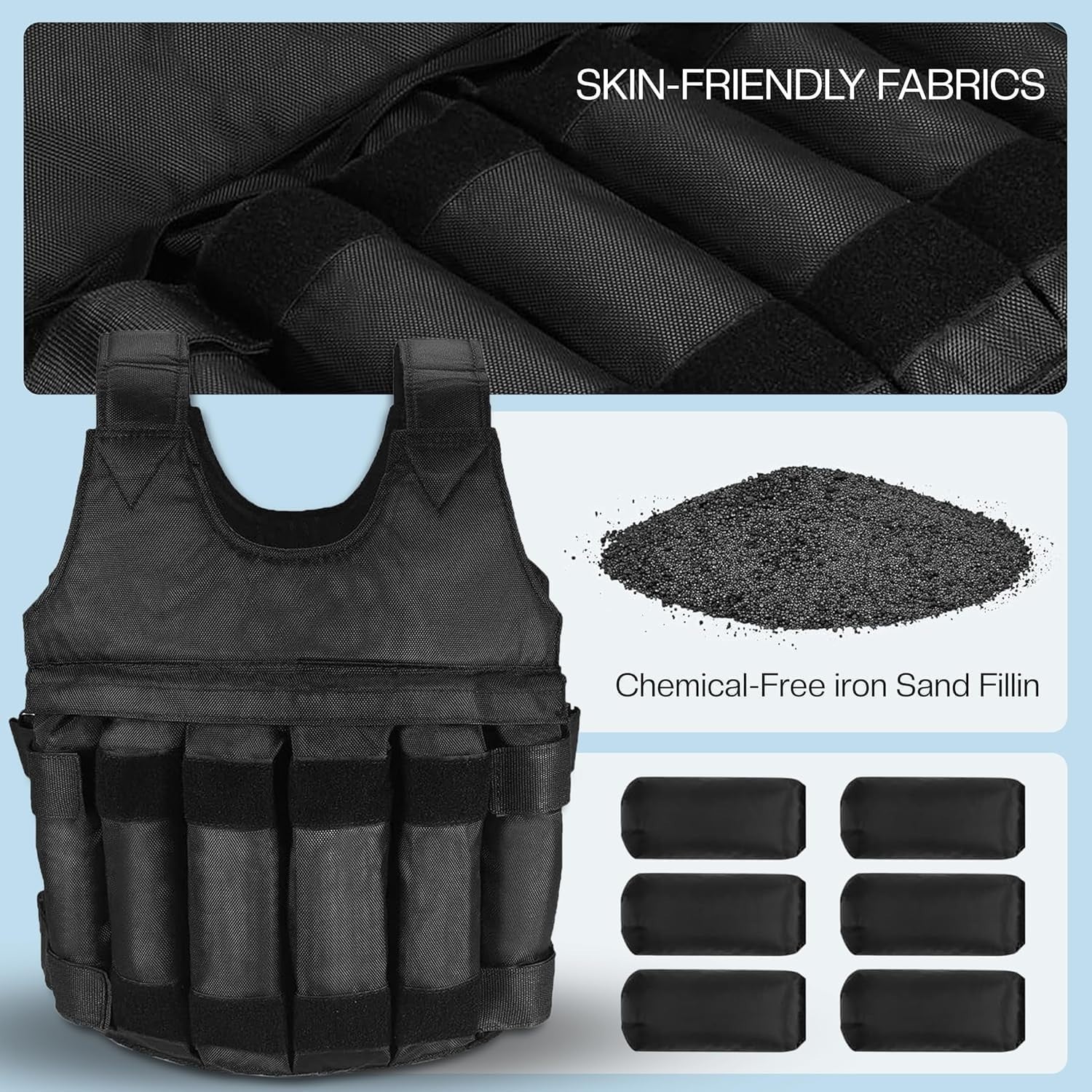 5-20 Kg Weighted Vest Gym Running Fitness Sports Training Weight Loss Jacket UK