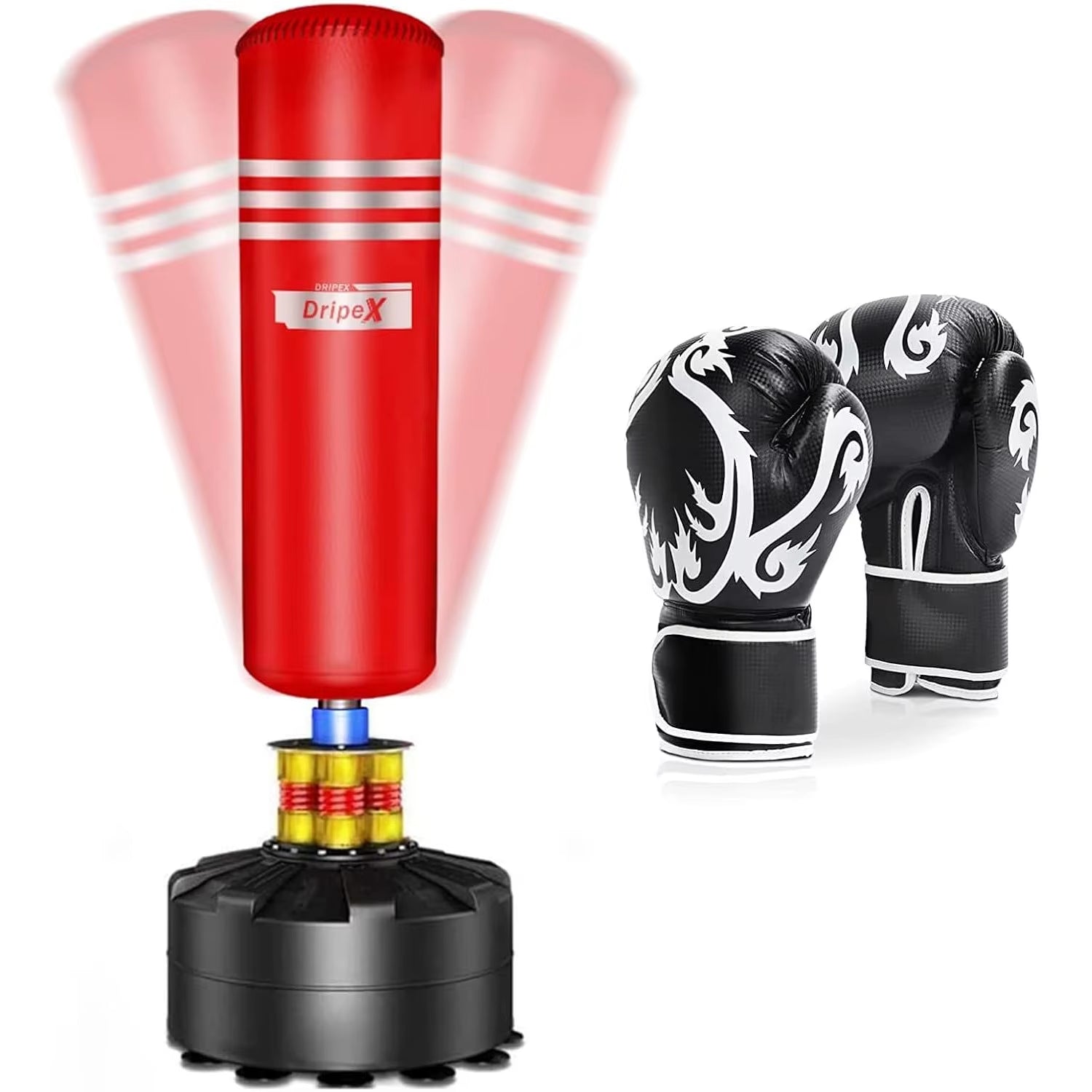 Adult Free Standing Boxing Punch Bag, Heavy Duty Punching Bag Stand with Suction Cup Base - 69''