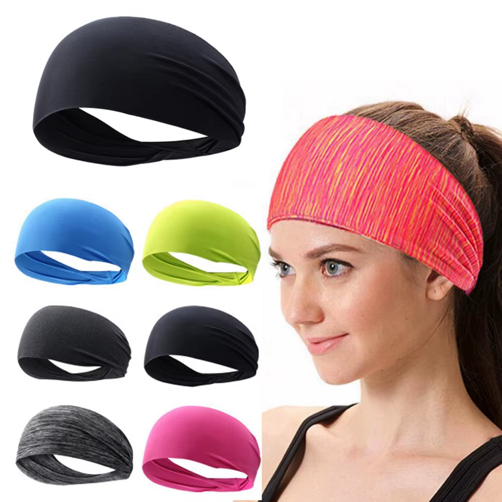 2025 Elastic Yoga Sport Headband Running Hair Band Turban Outdoor Gym Sweatband Sport Fitness Bandage Fashion Women/Men
