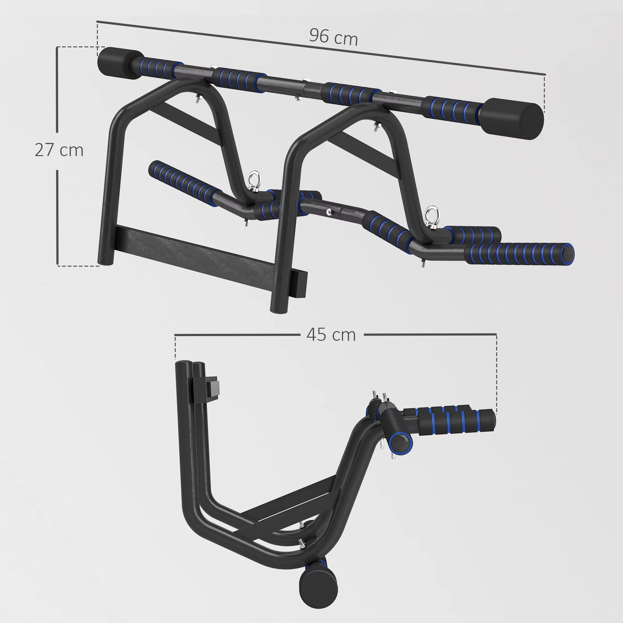 Pull up Bar Doorway with Non-Slip Multi Grips, Door Frame Chin up Bar, Push up Stand with Anti-Fall Slot