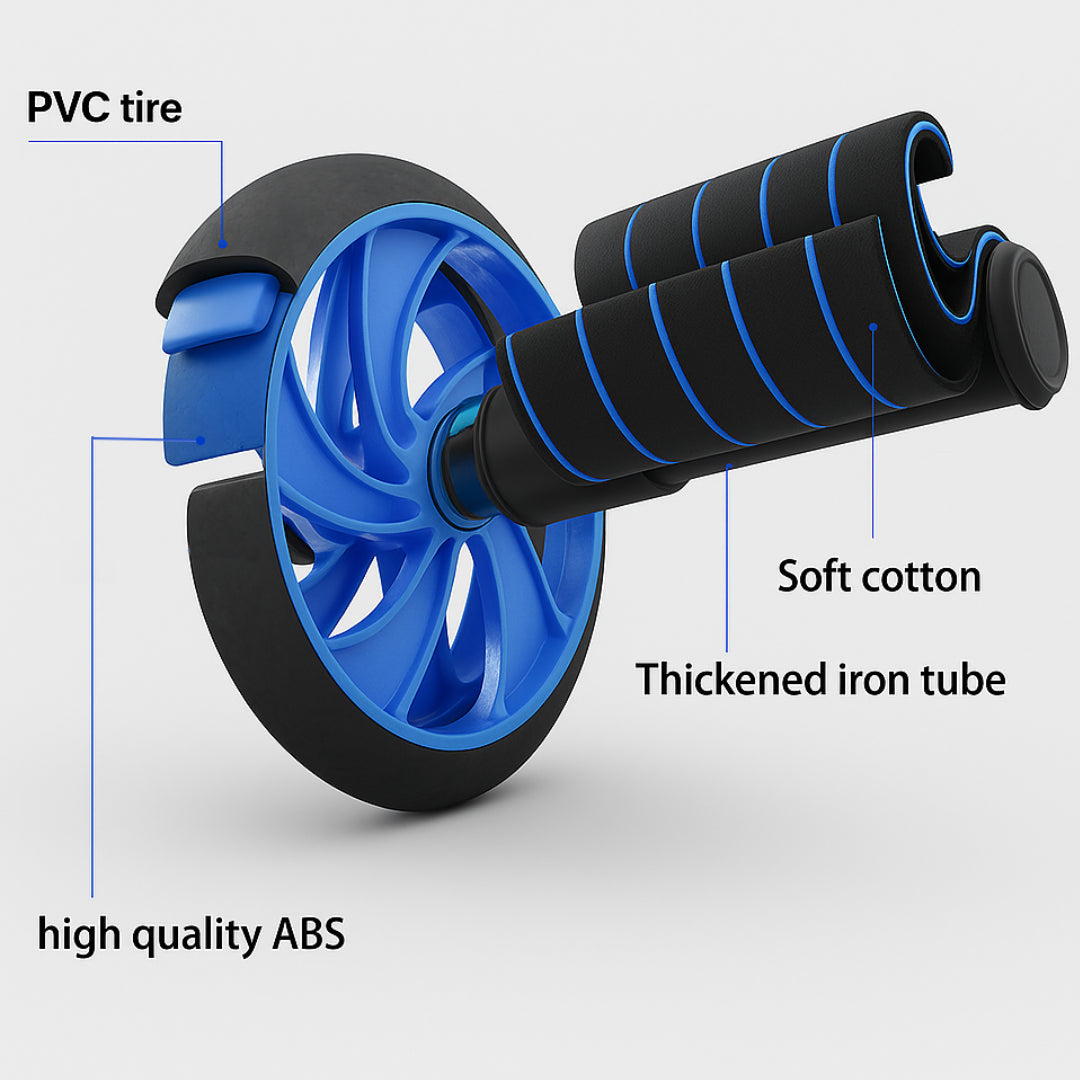 Ab Roller Dual-Wheel Core Trainer Non-Slip Abdominal Fitness Exercise Tool Gym